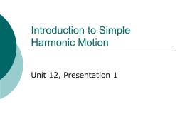 Introduction to Simple Harmonic Motion