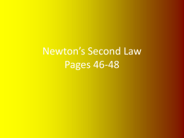 Newton`s Second Law Pages 46-48