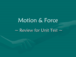 Force and Motion