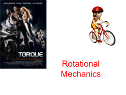 Rotational Mechanics Torque