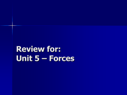 Unit 5 2-D Forces