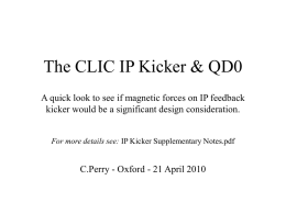 The CLIC IP Kicker & QD0