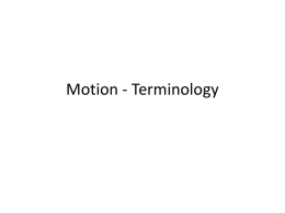 Motion - Terminology