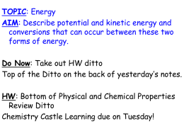 TOPIC: Energy AIM: What are the 5 forms of energy?
