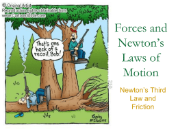 Newton`s third law of motion and friction