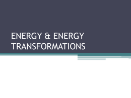 energy & energy transformations
