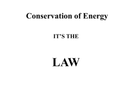 Conservation of Energy - Warren County Schools