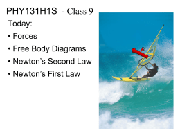 PHY131H1S - Class 9 Today: • Forces • Free Body Diagrams