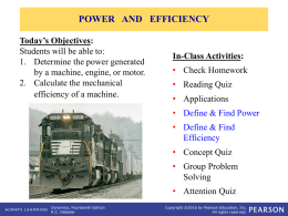 POWER AND EFFICIENCY