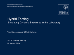 Hybrid Testing: Simulating Dynamic Structures in the Laboratory