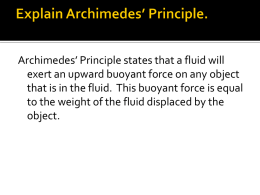 Explain Archimedes* Principle.