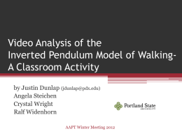 Video Analysis of the Inverted Pendulum Model of Walking