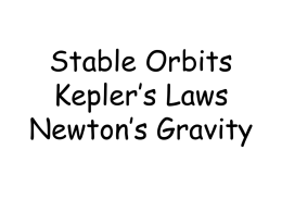 I. Stable Orbits