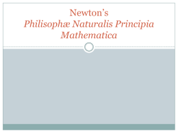 Cosgrove and Rohrbacker: Newton`s Principia