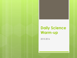 Daily Science Warm-up