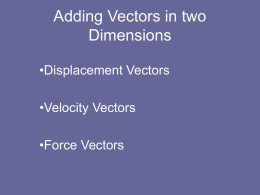 Vectors in 2 Dimensions
