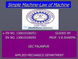 Simple Machine-Law of Machine