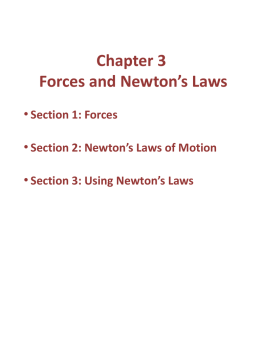 Chapter 3 Forces and Newton`s Laws