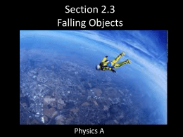 Section 2.3 Falling Objects