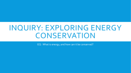 Inquiry: Exploring energy conservation