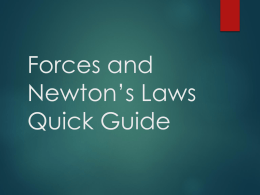 Forces and Newton*s Laws Quick Guide