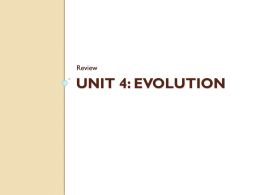 Unit 4: Evolution - Montgomery County Schools