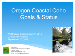 Oregon Coast Coho ESU Listing Status