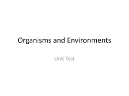 Organisms and Environments