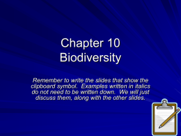 Chapter 10 Biodiversity