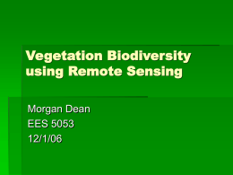 Vegetation Biodiversity using Remote Sensing