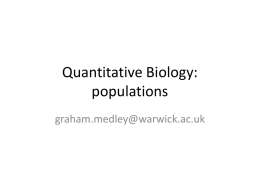 populations - University of Warwick