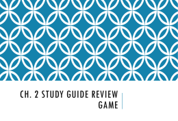 Ch. 2 Study Guide Review Game