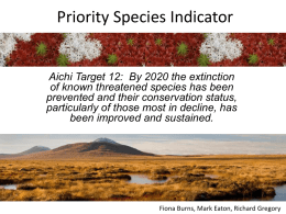 Priority Species Indicator