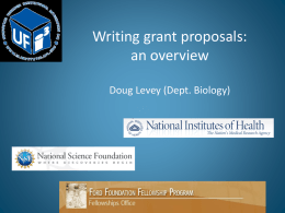 Writing grant proposals (an overview)