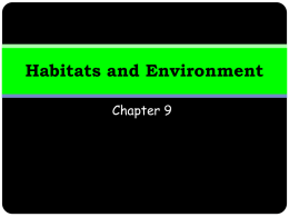 Week 8 - Habitats and Environment