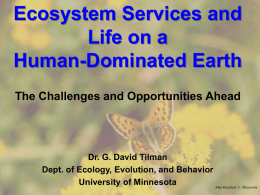 Ecosystem Services and Life on a Human