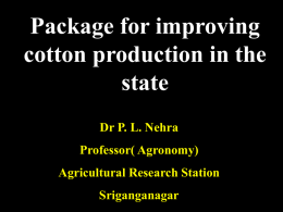 Package for improving cotton production in the