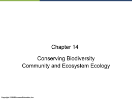 Chapter 14: Conserving Biodiversity
