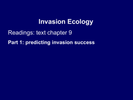 Invasive Species: Invasion Success