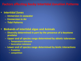 Factors affecting Rocky Intertidal Zonation Patterns