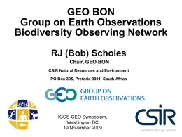 Presentation of GEO BON at GEO Plenary VI