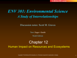 Human Impact on Resources and Ecosystems