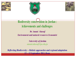 Biodiversity of Jordan - Forum Internationale Wissenschaft