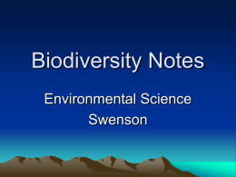 Biodiversity Notes