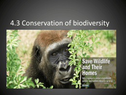 4.3 Conservation of biodiversity