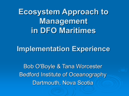Implementation of Ecosystem - based Management Experience