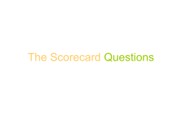 The Scorecard Questions [PPT