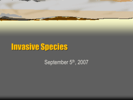 Invasive Species - Environmental studies