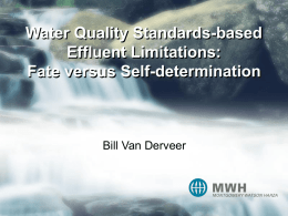 Water Quality Standards-based Effluent Limitations: Fate