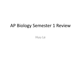 AP Biology Review - Mrs. Willis' Science Courses at DMHS